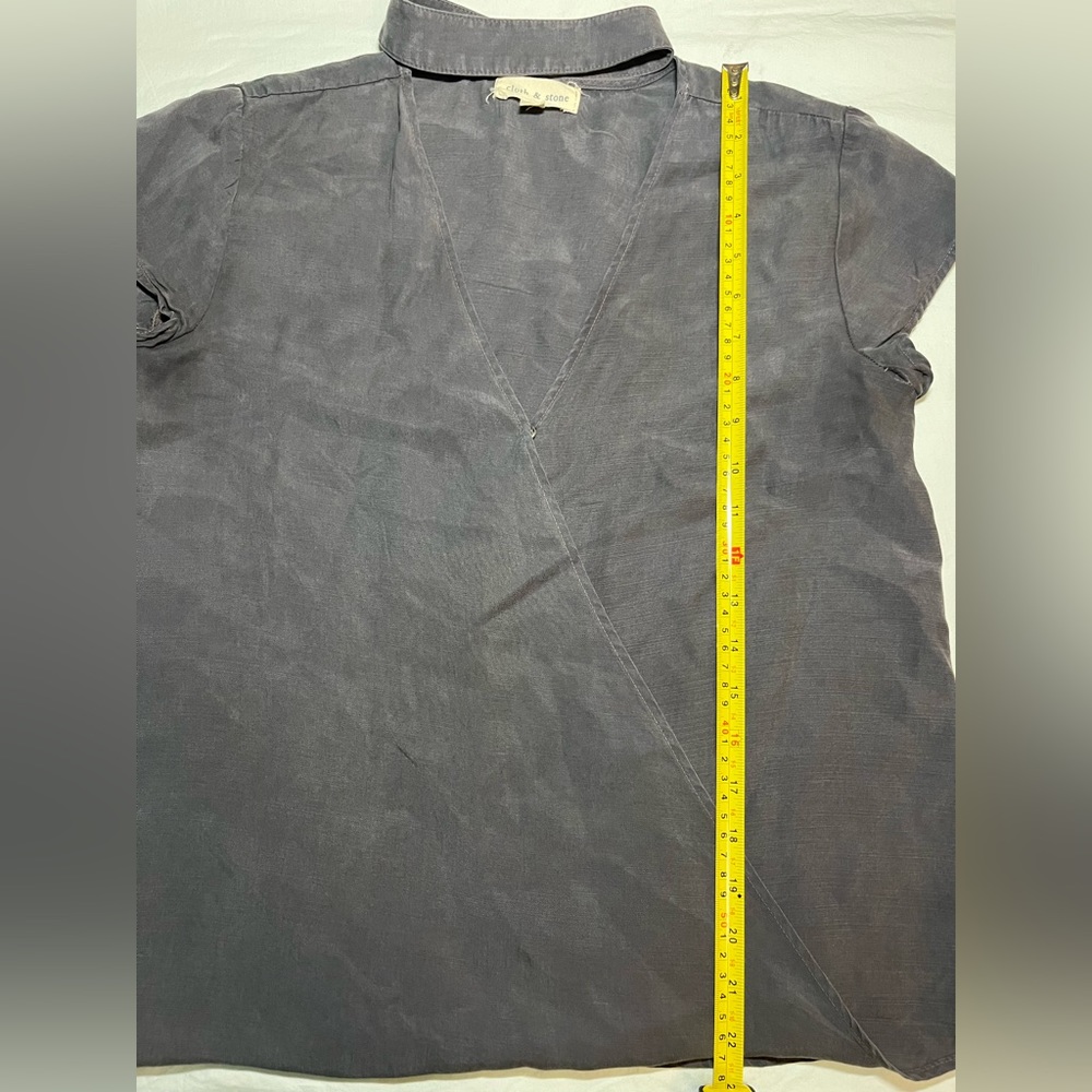 Anthropologie Cloth & Stone Choker Short Sleeve Black Blouse Size Extra Small XS - Picture 13 of 13